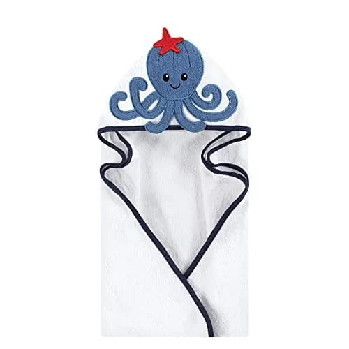 Hudson Baby Unisex Baby Cotton Animal Face Hooded Towel, Octopus | 30x30 inch, Soft & Absorbent thumbnail 1