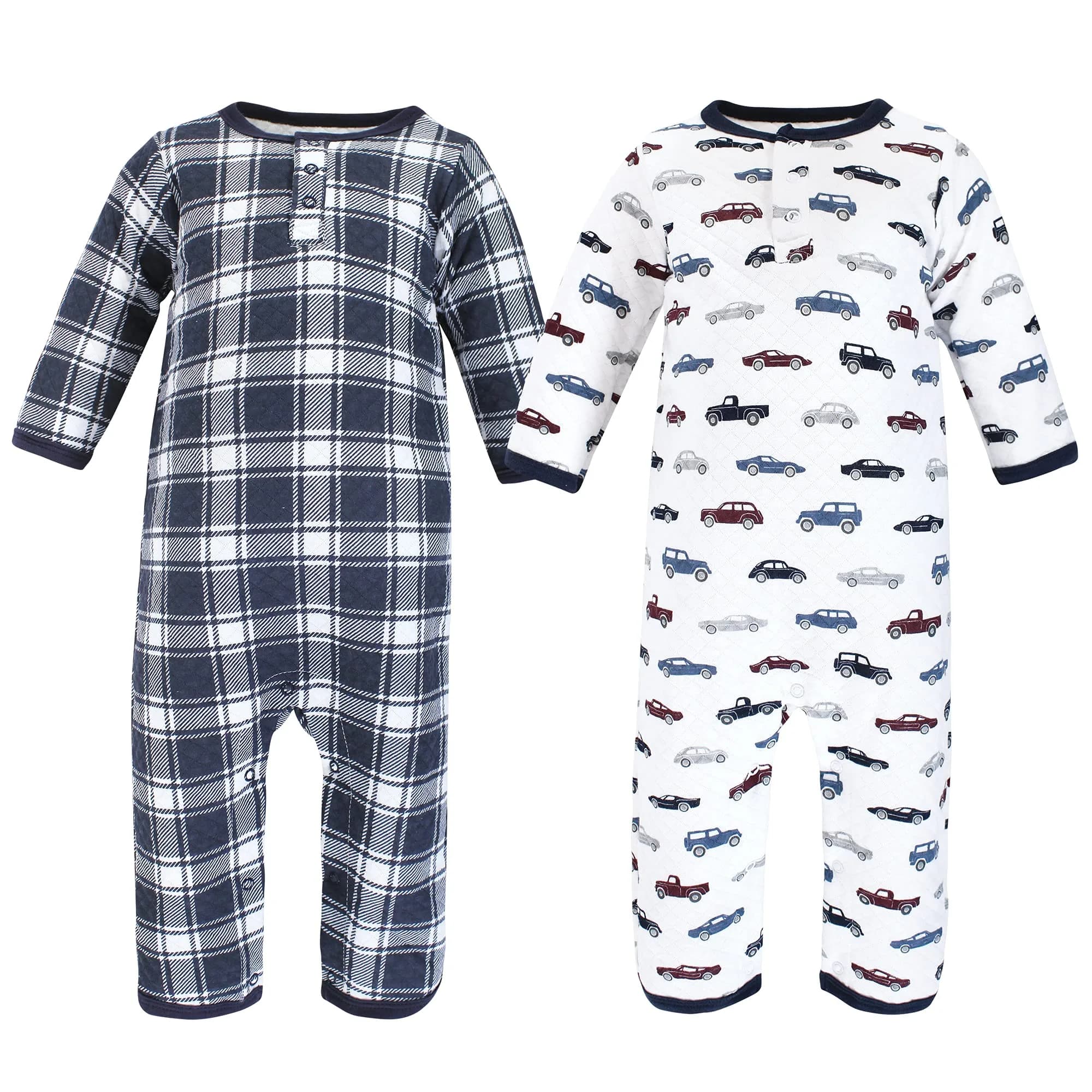 Hudson Baby Unisex Baby Premium Quilted Coveralls Cars 6-9 Months | Cozy, Durable Cotton
