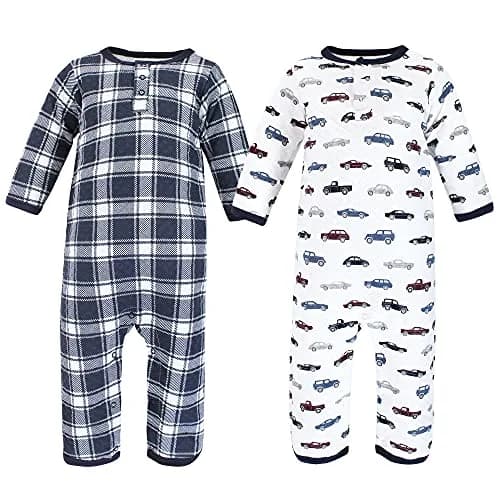 Hudson Baby Unisex Baby Premium Quilted Coveralls Cars 6-9 Months | Cozy, Durable Cotton thumbnail 1