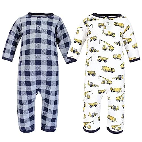Hudson Baby Unisex Baby Premium Quilted Coveralls Construction 3-6 Months | Cozy All-Day Wear thumbnail 1