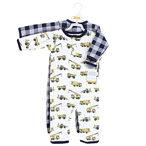Hudson Baby Unisex Baby Premium Quilted Coveralls Construction 3-6 Months | Cozy All-Day Wear thumbnail 2