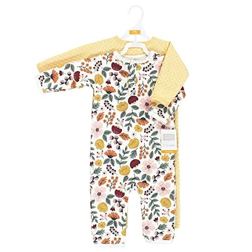 Hudson Baby Unisex Baby Premium Quilted Coveralls 0-3 Months | Fall Botanical, Cozy Cotton thumbnail 2