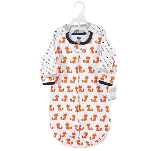 Hudson Baby Unisex Cotton Long-Sleeve Wearable Sleeping Bag Sack Blanket Foxes 3-9 Months | Safe Sleep for Infants thumbnail 2