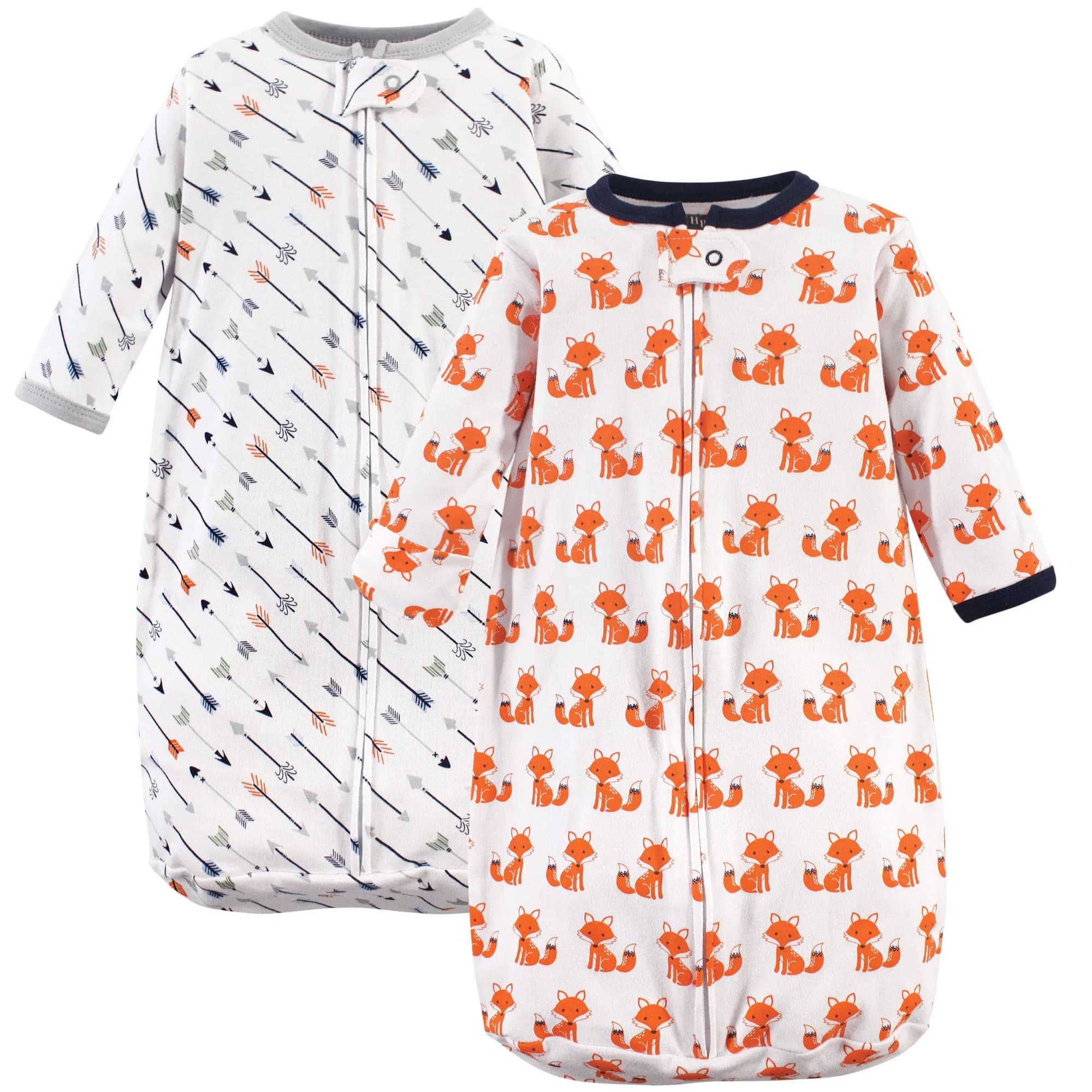 Hudson Baby Unisex Cotton Long-Sleeve Wearable Sleeping Bag Sack Blanket Foxes 3-9 Months | Safe Sleep for Infants - main product image