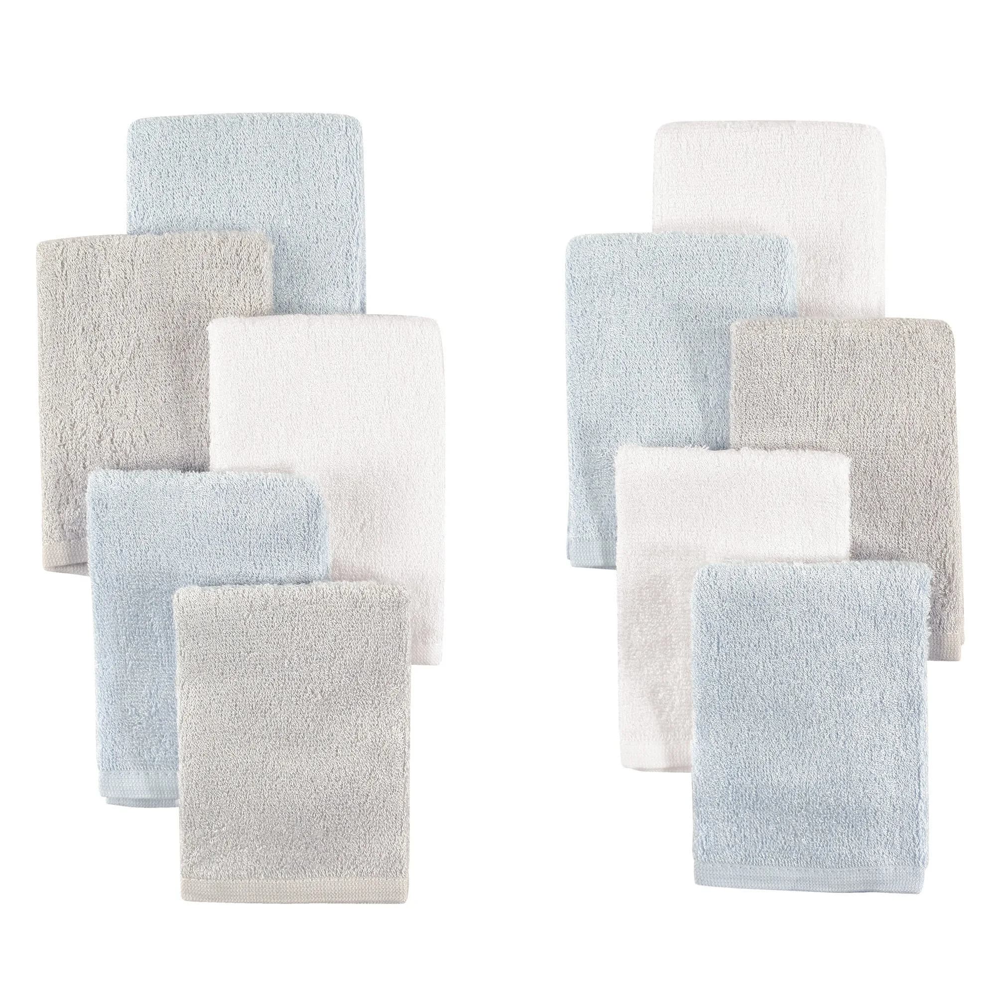 Little Treasure Unisex Baby Rayon from Bamboo Luxurious Washcloths Light Blue Gray | Soft, Durable & 10x10 Inches