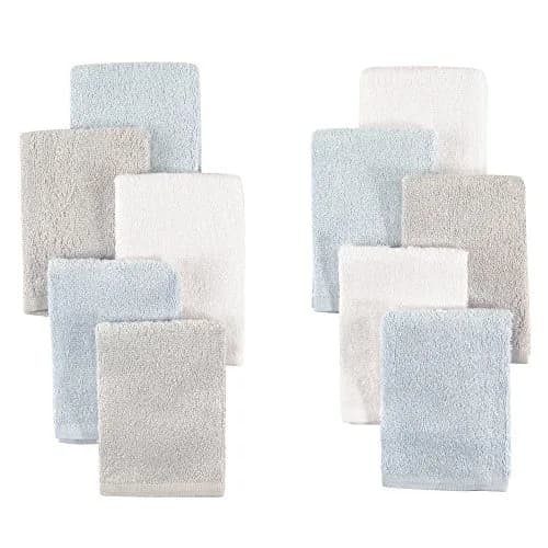 Little Treasure Unisex Baby Rayon from Bamboo Luxurious Washcloths Light Blue Gray | Soft, Durable & 10x10 Inches thumbnail 1