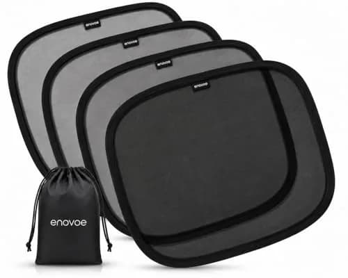 Enovoe Car Window Shades for Baby (4 Pack) 35.5cm x 21in | Static Cling Sun Blocker for SUV & Cars thumbnail 1