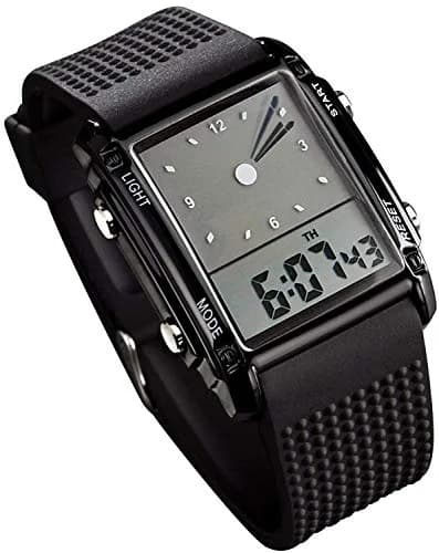 FANMIS Men's Analog Digital Sports Watch 50M LED Backlight Watch 38mm (1.5in) | Dual Time Alarm Calendar Multifunctional Stopwatch thumbnail 1