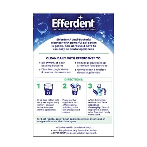 Efferdent Minty Fresh & Clean Denture Cleaner Tablets 126 Count | Kills 99.99% Odor-Causing Bacteria thumbnail 6