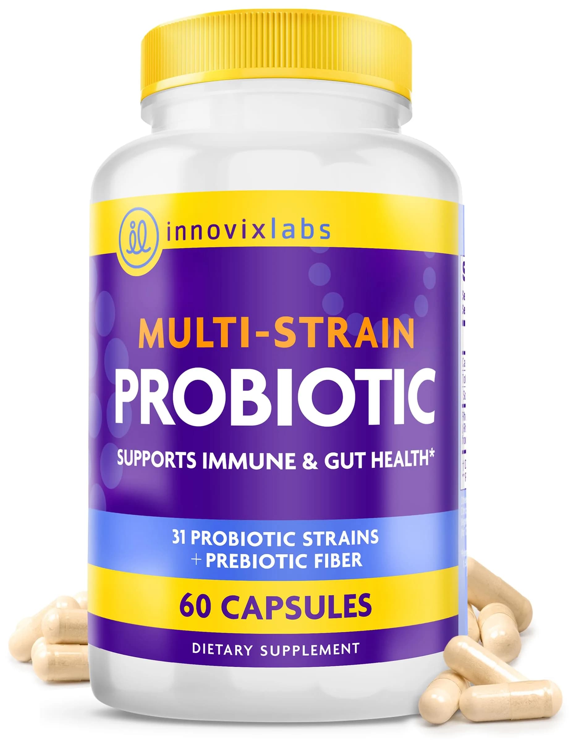 InnovixLabs Multi Strain Probiotics 50 Billion CFU | 31 Probiotic Strains + Prebiotic Fiber - main product image