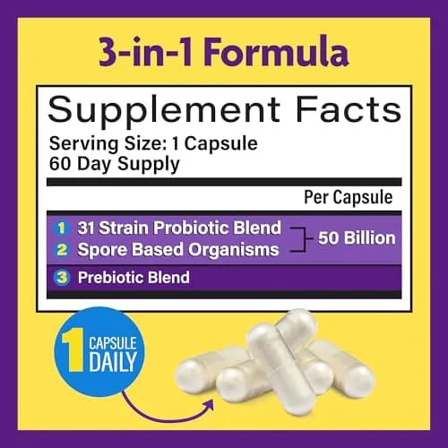 InnovixLabs Multi Strain Probiotics 50 Billion CFU | 31 Probiotic Strains + Prebiotic Fiber thumbnail 3