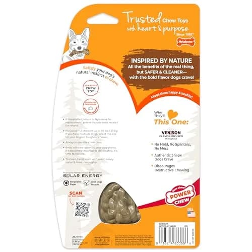 Nylabone Power Chew Antler Alternative Nylon Chew Toy for Dogs, Large, Venison Flavor | Durable & Safe Chew for Aggressive Dogs thumbnail 8