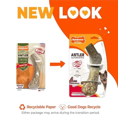 Nylabone Power Chew Antler Alternative Nylon Chew Toy for Dogs, Large, Venison Flavor | Durable & Safe Chew for Aggressive Dogs thumbnail 3