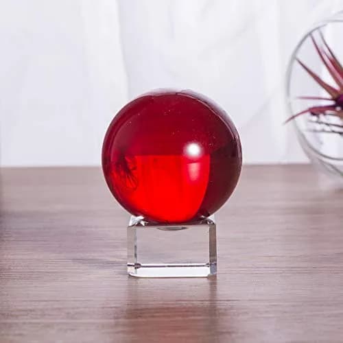 LONGWIN 40mm (1.6 inch) Solid Fengshui Crystal Ball | Red, Lead-Free, Meditation & Decor thumbnail 2