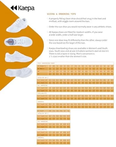 Kaepa Cheerful White Cheer Shoes for Women, Size 6 | 120 Color Combinations for Cheerleading thumbnail 8