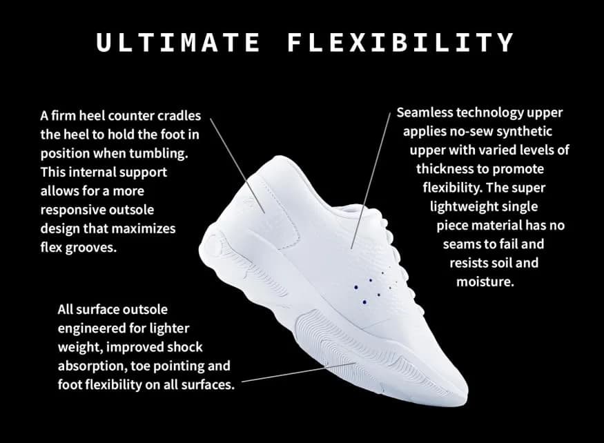 Kaepa Cheerful White Cheer Shoes for Women, Size 6 | 120 Color Combinations for Cheerleading thumbnail 10