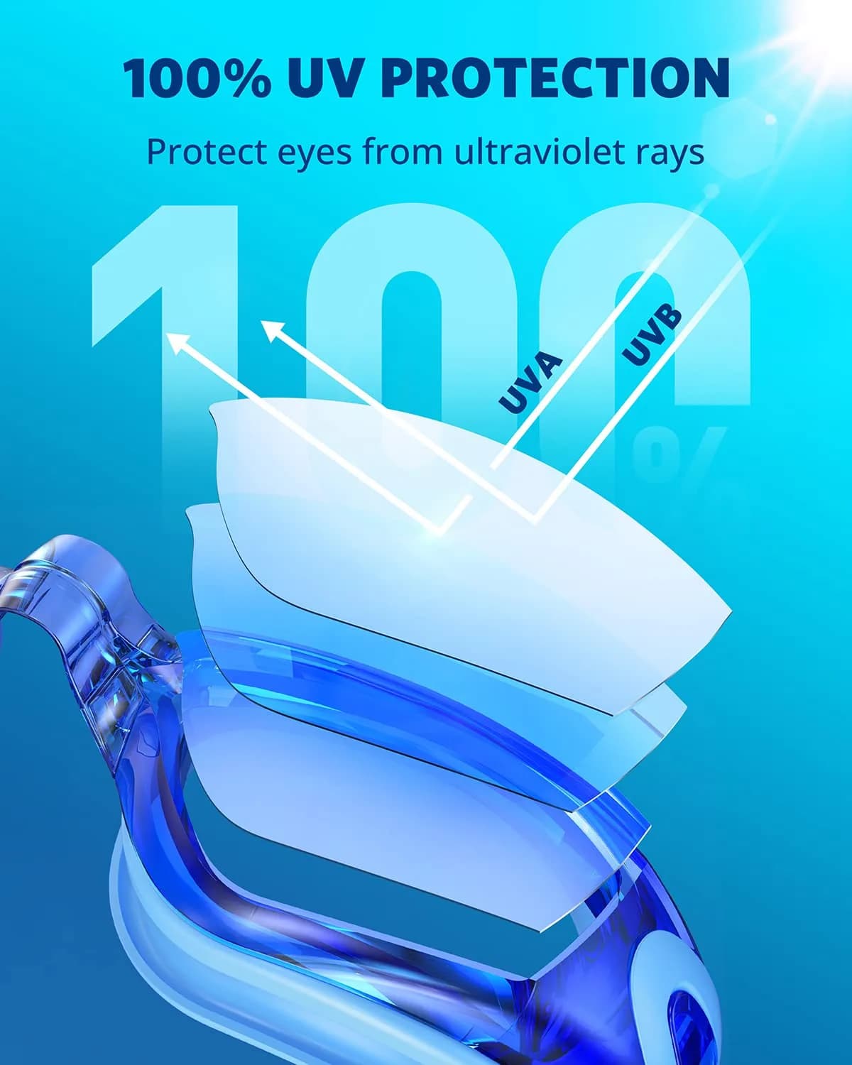 Aegend Swim Goggles, No Leaking Full Protection Adult Youth | 180° Panoramic Clear View - view 3
