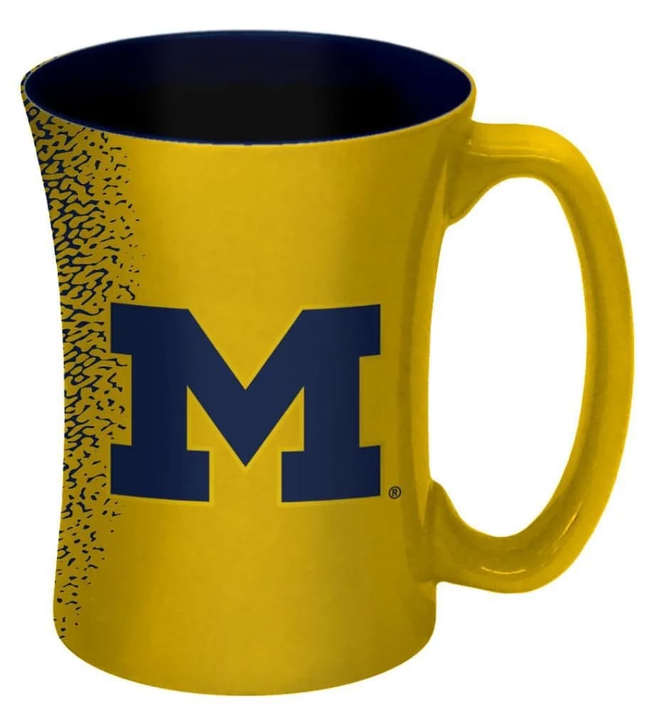 Boelter Brands NCAA Michigan Wolverines Mocha Mug 14oz Yellow | Unique Sculpted Design
