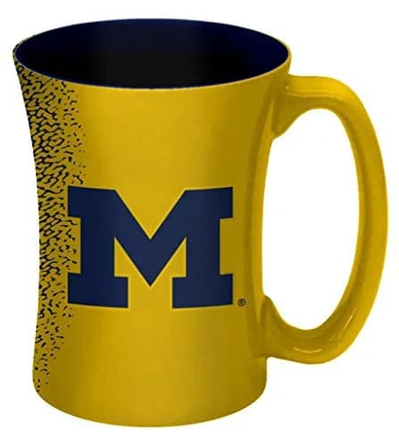 Boelter Brands NCAA Michigan Wolverines Mocha Mug 14oz Yellow | Unique Sculpted Design thumbnail 1