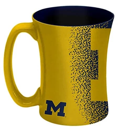 Boelter Brands NCAA Michigan Wolverines Mocha Mug 14oz Yellow | Unique Sculpted Design thumbnail 3