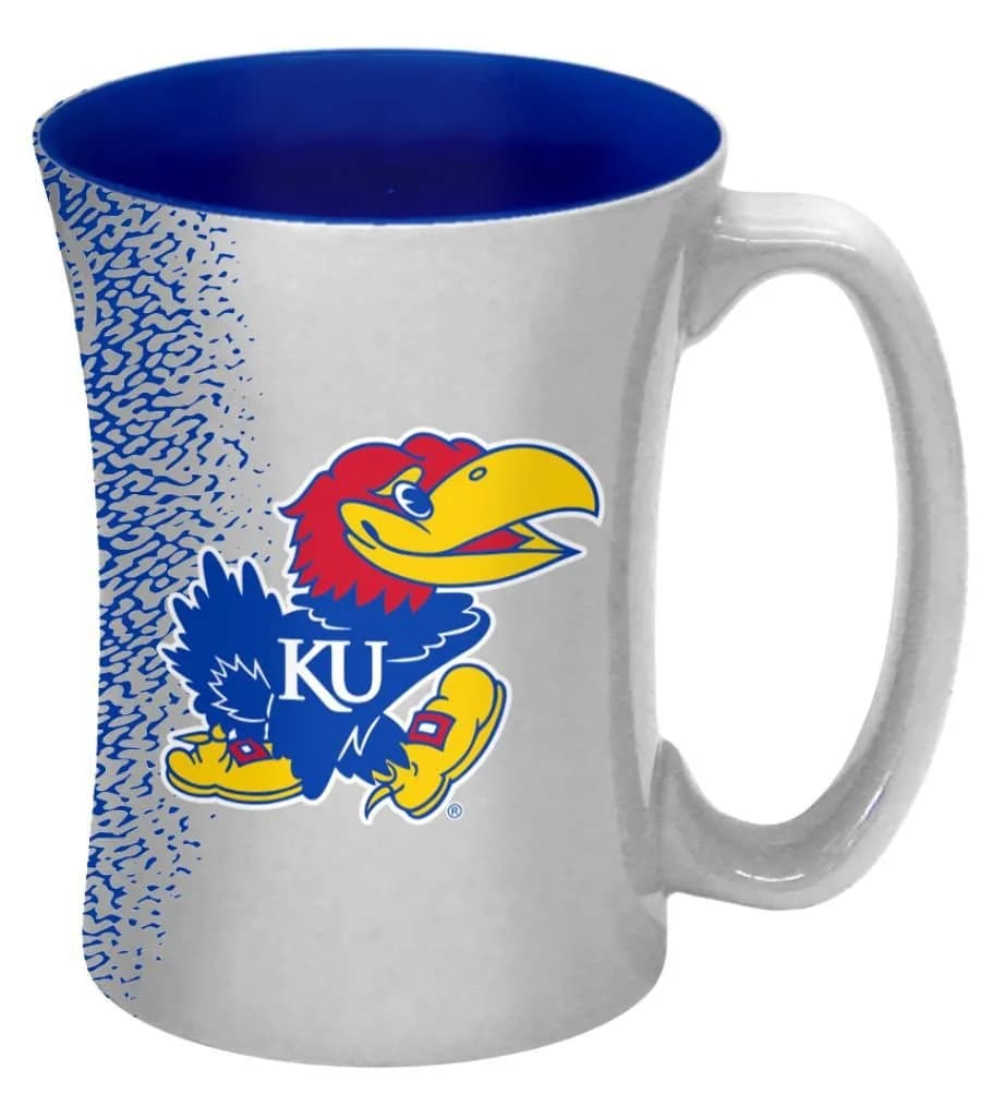 Boelter Brands NCAA Kansas Jayhawks Mocha Mug 14-ounce | Colorful splatter design, microwave & dishwasher safe
