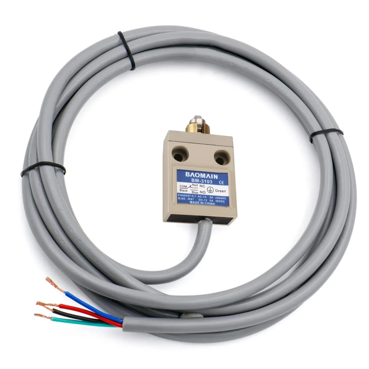 Baomain Limit Switch BM-3103 Cross Roller Plunger SPDT 5A IP67 | Heavy-Duty Industrial Control