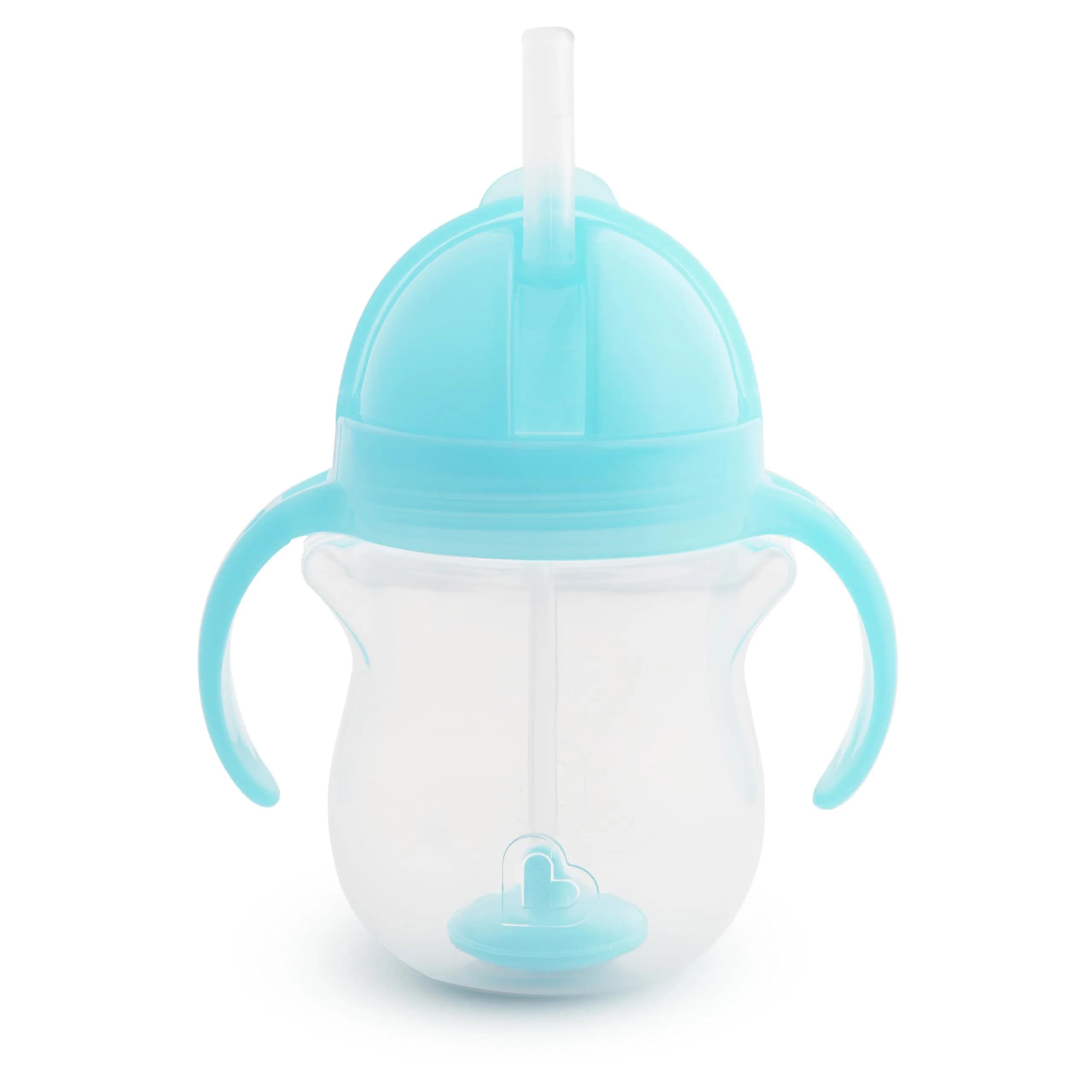 Munchkin Any Angle Sippy Cup for Toddlers, 207ml (7 Ounce) Blue | Spill-Proof Weighted Straw Cup with Transition Handles