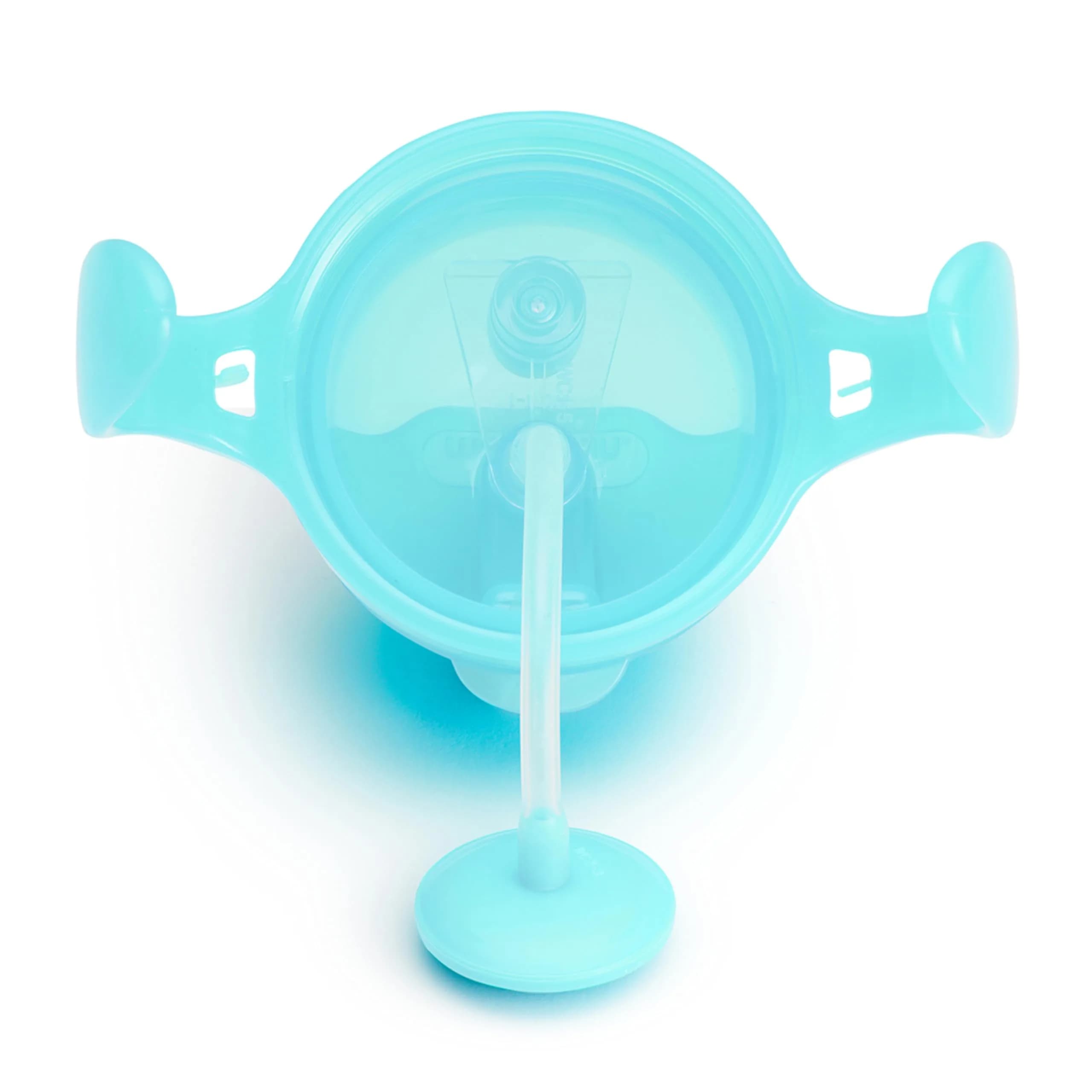 Munchkin Any Angle Sippy Cup for Toddlers, 207ml (7 Ounce) Blue | Spill-Proof Weighted Straw Cup with Transition Handles - view 5