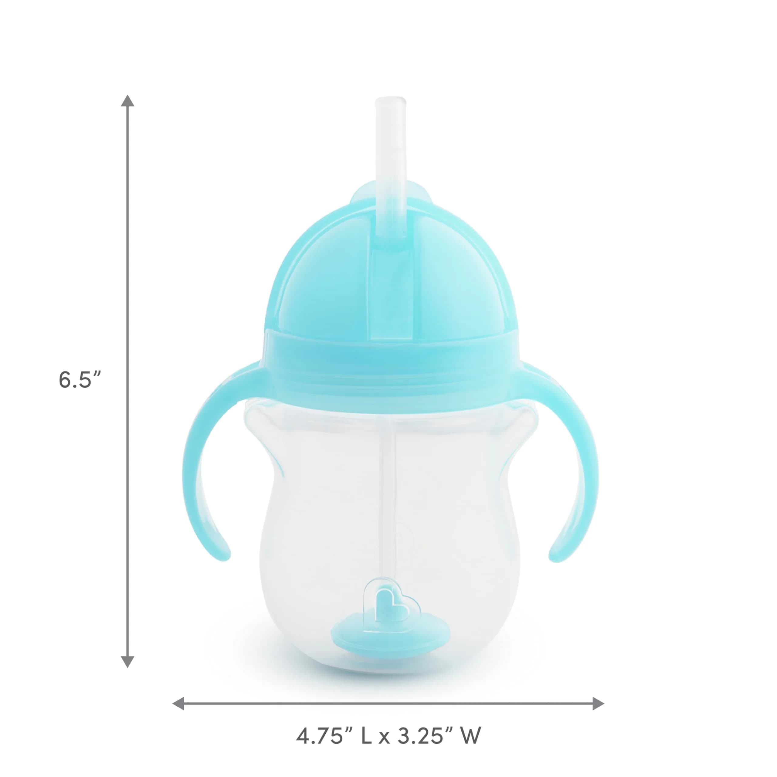 Munchkin Any Angle Sippy Cup for Toddlers, 207ml (7 Ounce) Blue | Spill-Proof Weighted Straw Cup with Transition Handles - view 6