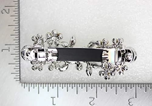 Faship Purple Crystal Flower Hair Barrette Clip | Rhinestone Bridal Hair Jewelry 3" thumbnail 6