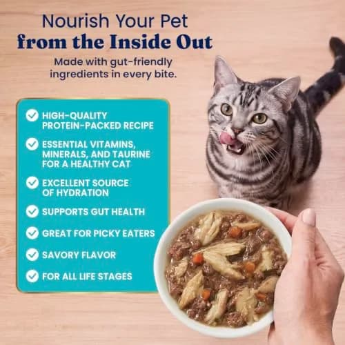 Solid Gold Wet Cat & Kitten Food, Mackerel & Tuna Shreds in Gravy, 24ct | Grain-Free, Holistic Nutrition for Cats & Kittens thumbnail 5