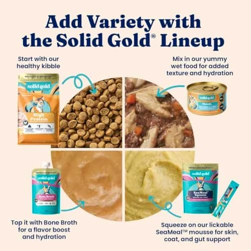 Solid Gold Wet Cat & Kitten Food, Mackerel & Tuna Shreds in Gravy, 24ct | Grain-Free, Holistic Nutrition for Cats & Kittens thumbnail 9