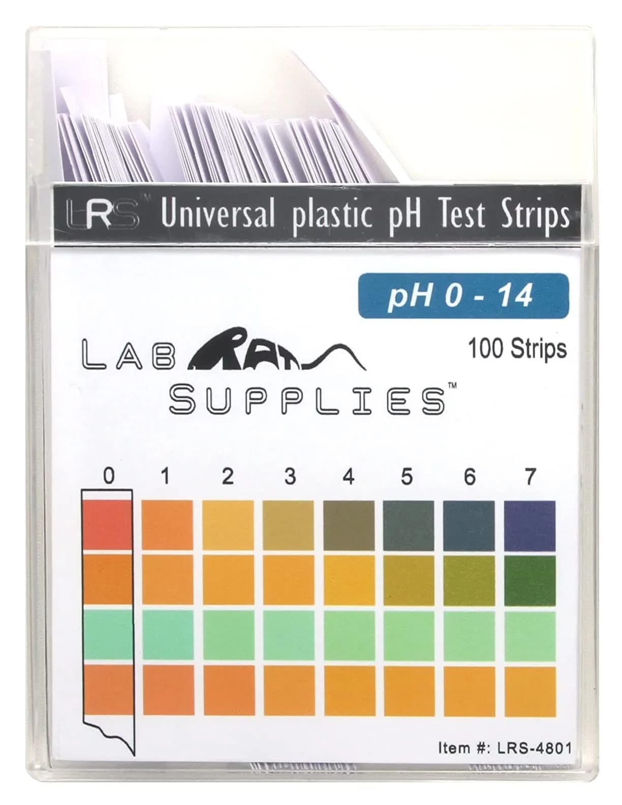 LabRat Supplies Universal pH Test Strips 0-14 pH (100 Count) | Accurate Acidity & Alkalinity Testing - main product image