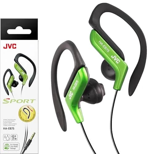 JVC Sports Clip Headphone, Green | Adjustable Secure Fit, Splash-proof, Wired thumbnail 1