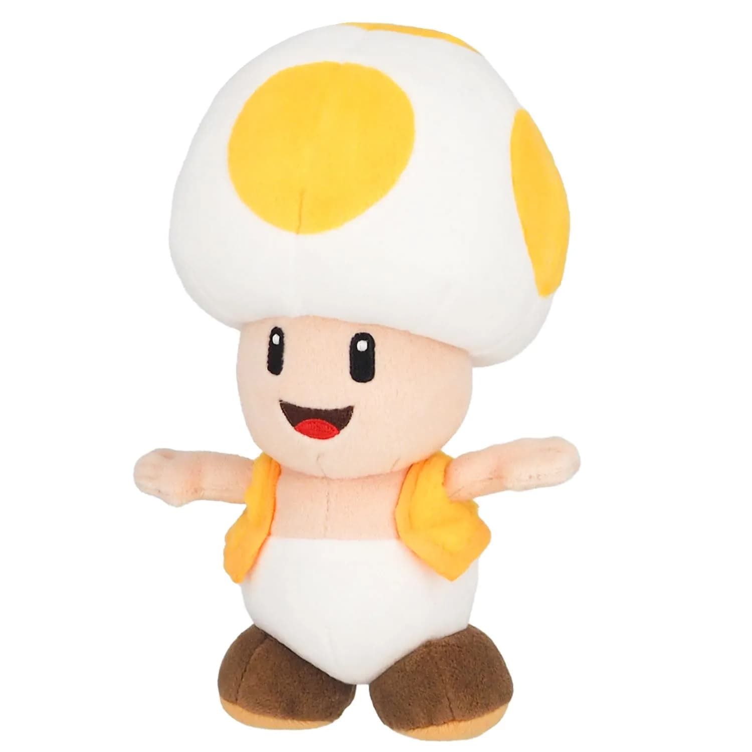 Sanei Super Mario All Star Collection Yellow Toad 8" Plush | Video Game Character Toy — Yellow