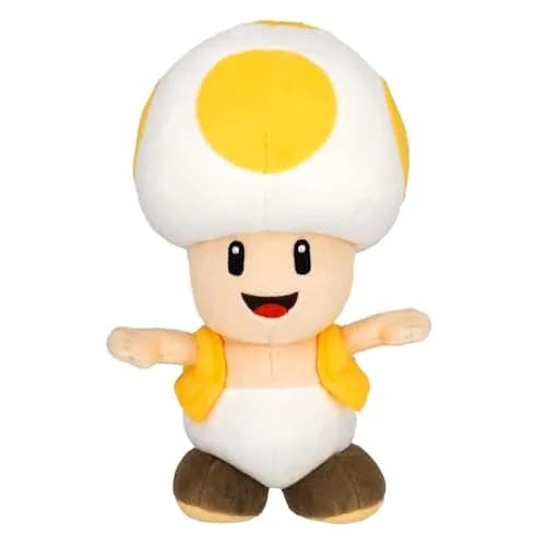 Sanei Super Mario All Star Collection Yellow Toad 8" Plush | Video Game Character Toy thumbnail 2