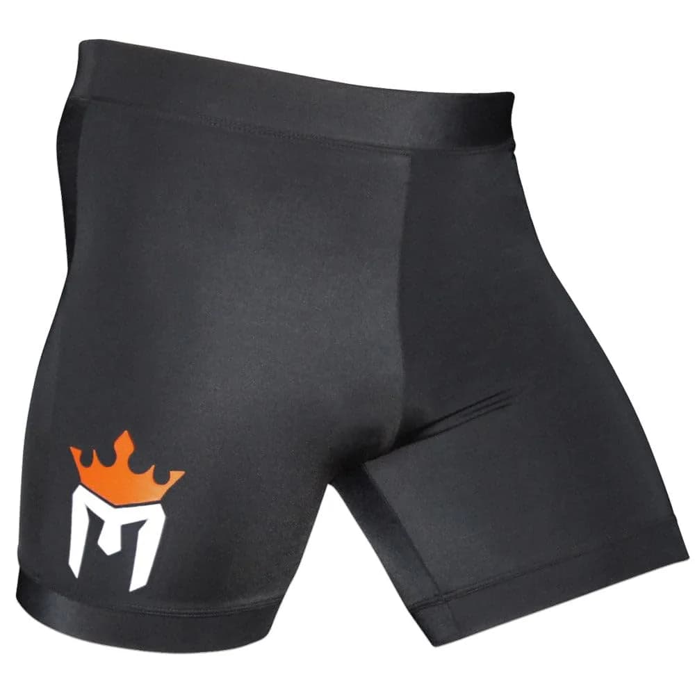 Meister MMA Crown Vale Tudo Fight Shorts - Black - 38/39 | Microfiber, Fitted, MMA & Kickboxing — Black