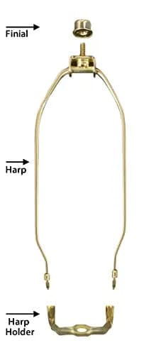 Royal Designs Heavy Duty Harp for Lamp Shade Holder 10 inch | Polished Brass Support for Modern & Vintage Lamps thumbnail 3