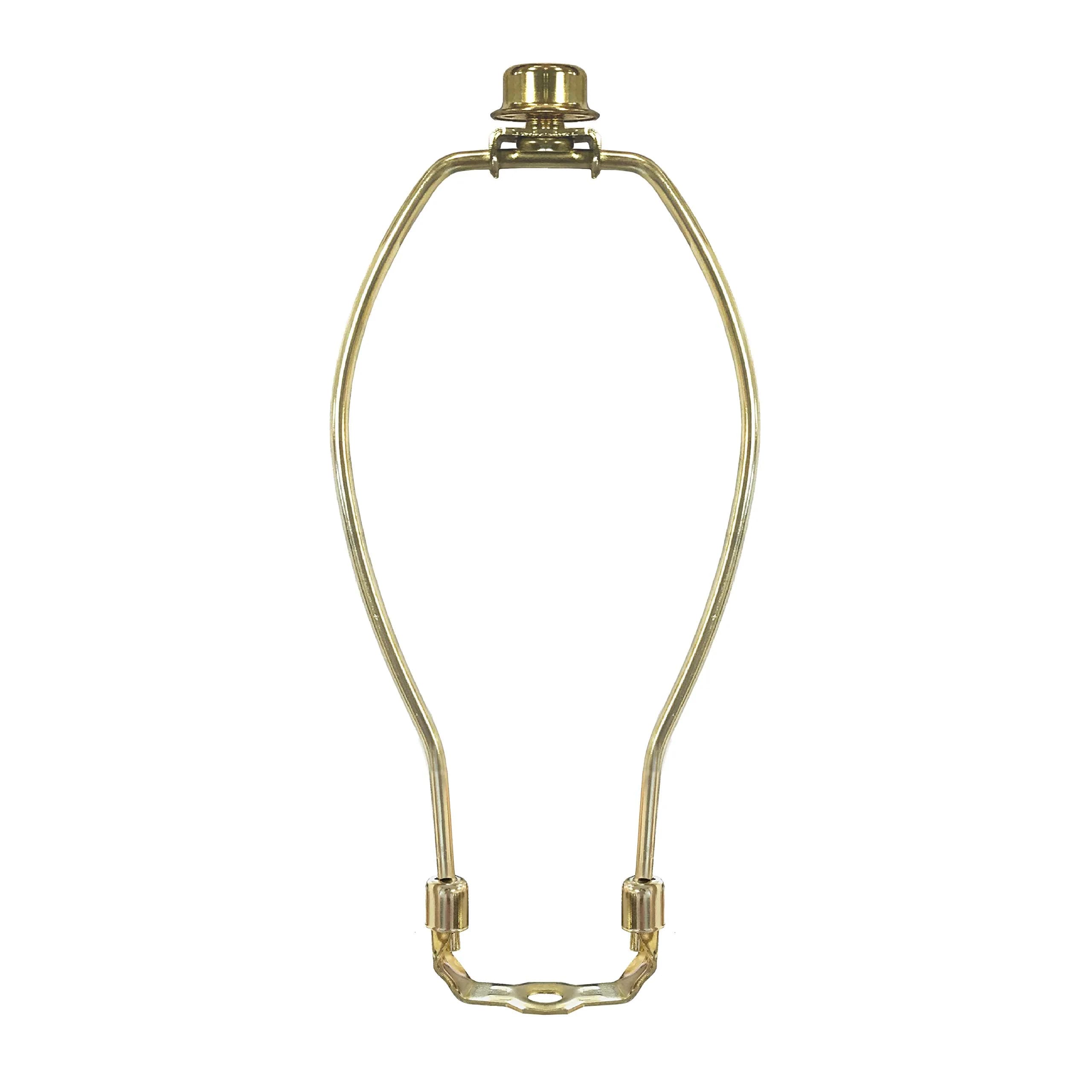 Royal Designs Heavy Duty Harp for Lamp Shade Holder 10 inch | Polished Brass Support for Modern & Vintage Lamps — 8 in
