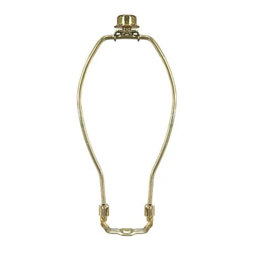 Royal Designs Heavy Duty Lamp Harp Finial & Holder Set 8" Polished Brass | Easy Fit & Modern Decor thumbnail 1