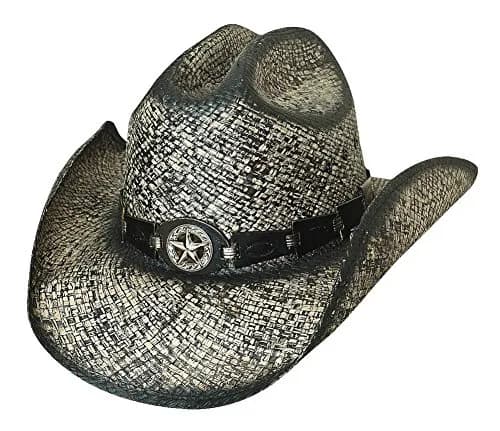 Bullhide Cowboy Hat Large Black | Star Central Raffia Western Style thumbnail 1