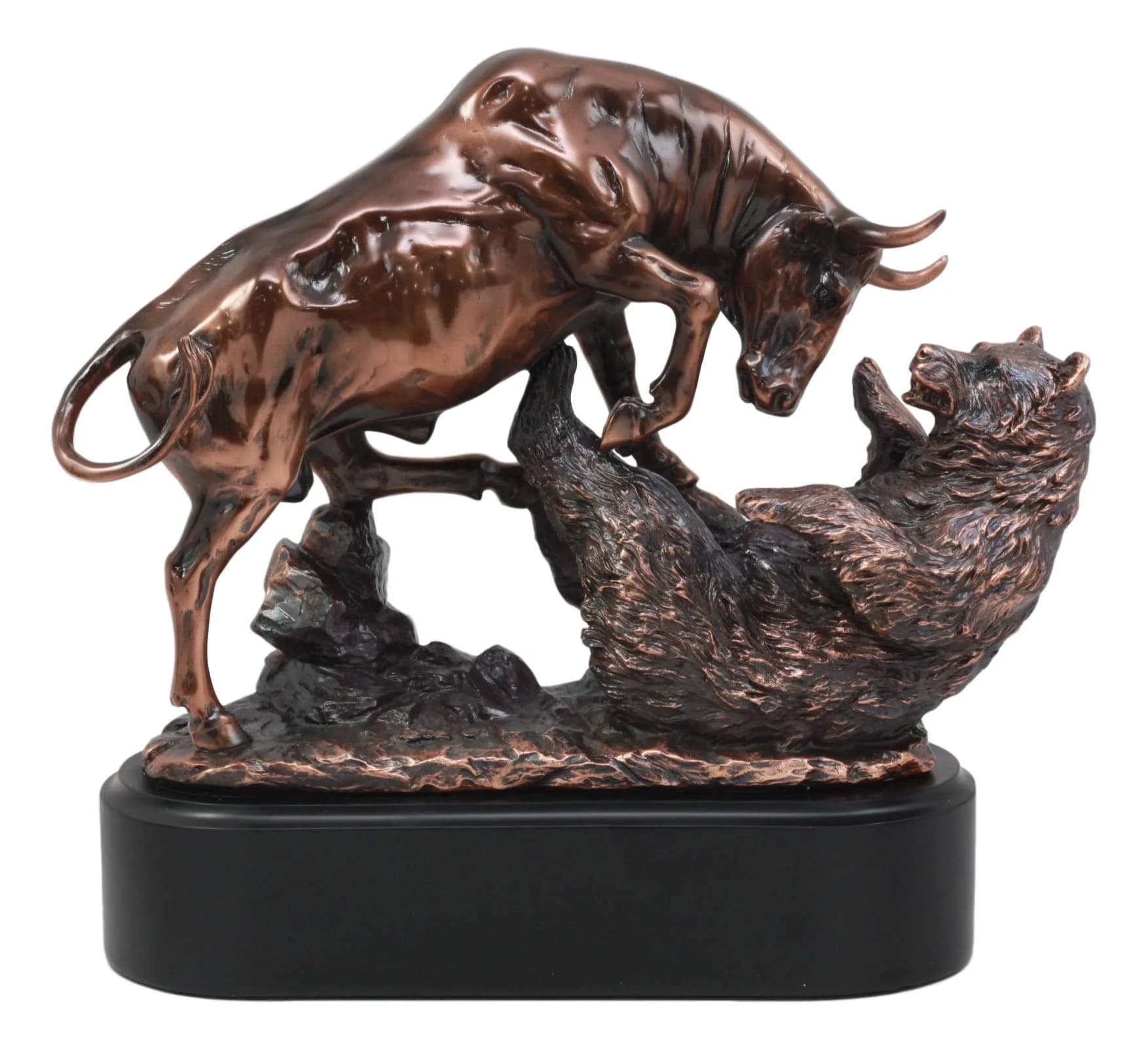 Ebros Gift Stock Market Bull & Bear Figurine Set | Investment Decor for Professionals & Collectors