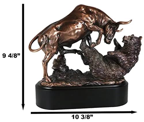 Ebros Gift Stock Market Bull & Bear Figurine Set | Investment Decor for Professionals & Collectors thumbnail 8