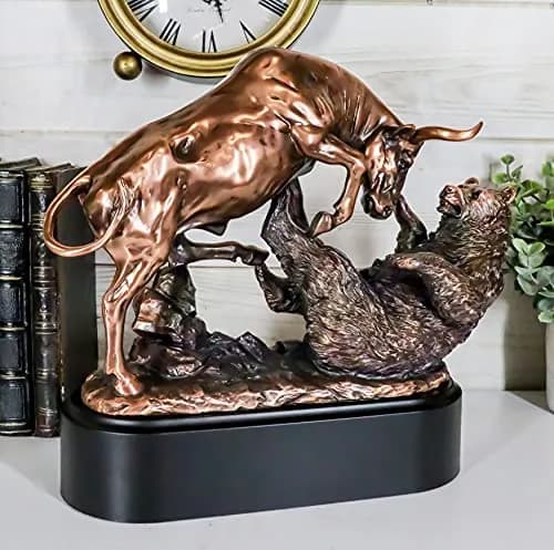 Ebros Gift Stock Market Bull & Bear Figurine Set | Investment Decor for Professionals & Collectors thumbnail 9