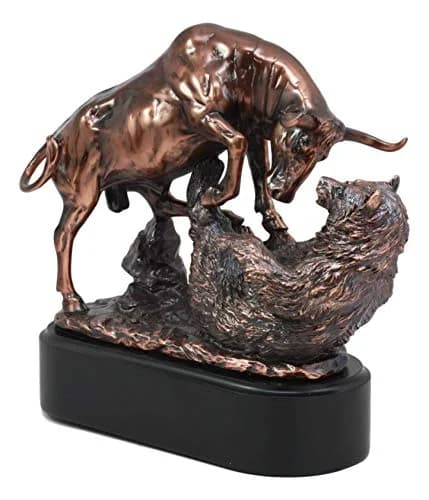 Ebros Gift Stock Market Bull & Bear Figurine Set | Investment Decor for Professionals & Collectors thumbnail 3