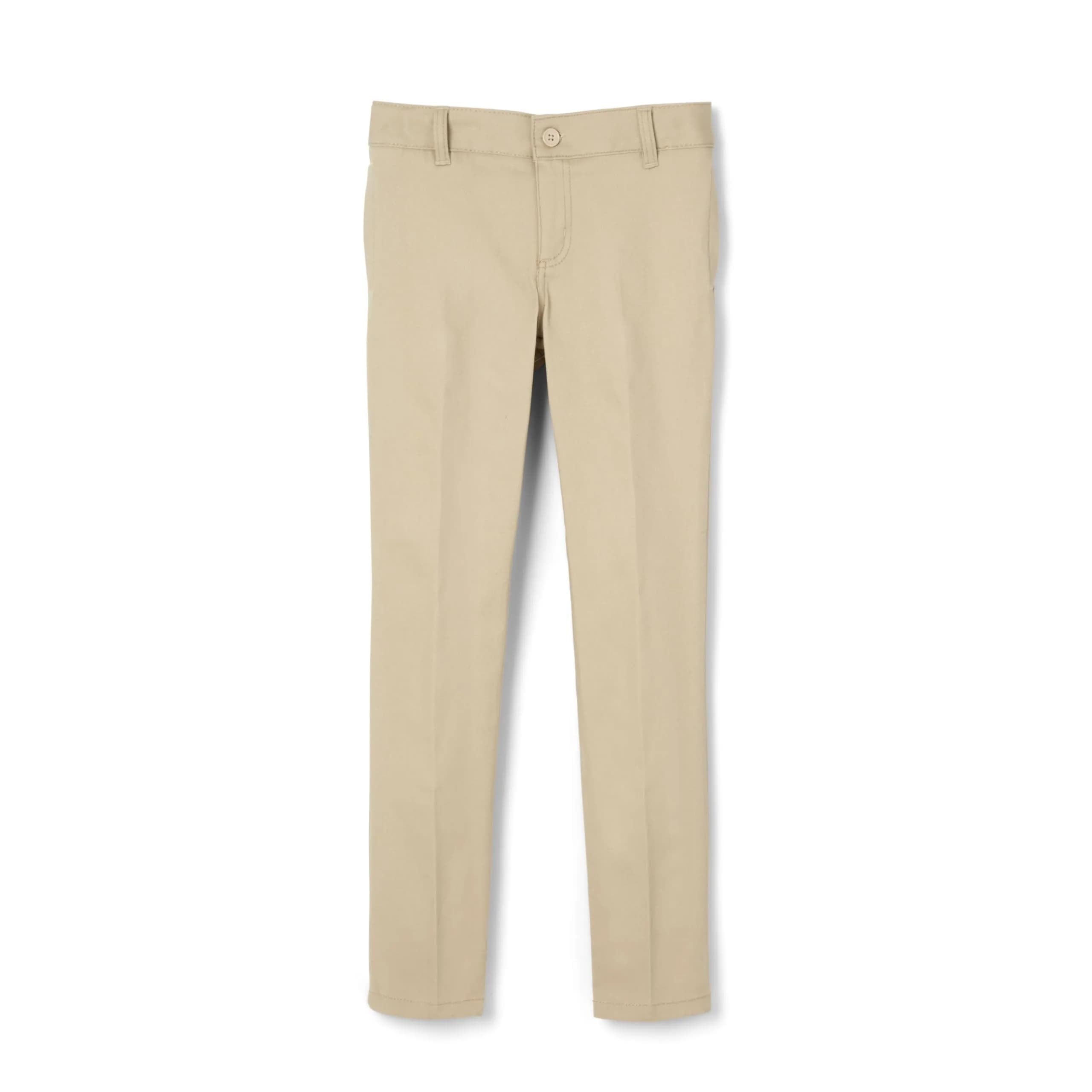 French Toast Girls' Skinny Fit Stretch Twill Pant, Khaki, 7 | School Uniform Essential with Stretch & Comfort