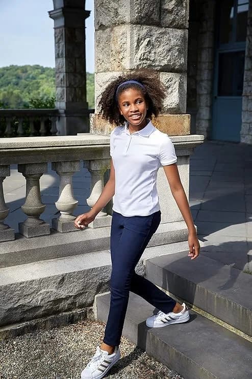 French Toast Girls' Skinny Fit Stretch Twill Pant, Khaki, 7 | School Uniform Essential with Stretch & Comfort thumbnail 7