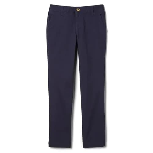 French Toast Girls' Adjustable Waist Stretch Twill Straight Leg Pant (7), Navy, Standard & Plus | Classic School Uniform Fit thumbnail 1