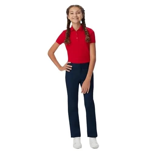 French Toast Girls' Adjustable Waist Stretch Twill Straight Leg Pant (7), Navy, Standard & Plus | Classic School Uniform Fit thumbnail 2