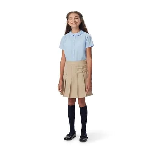 French Toast Girls' Adjustable Waist 2-Tab Scooter, Khaki, Size 7 | School & Casual Comfort thumbnail 1